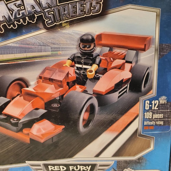 Block Tech Mean Streets Red Fury Racecar in Red Block Toys STEM Toys - Picture 3 of 10